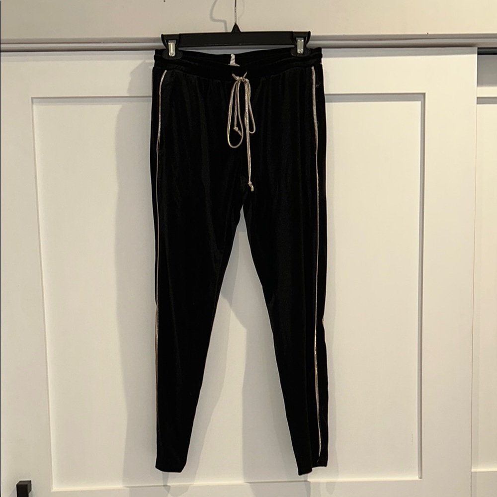 BCBGeneration Black Velour Jogger Pants
